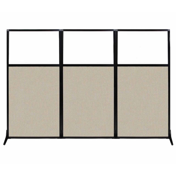 Work Station Screen 99" x 70" Sand Fabric With Clear Window